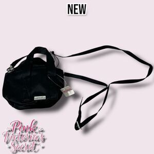 New NWT Pink Victoria's Secret Mini Bucket Crossbody Bag Black